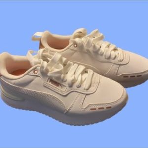 Puma.. all white with rose gold label and logo